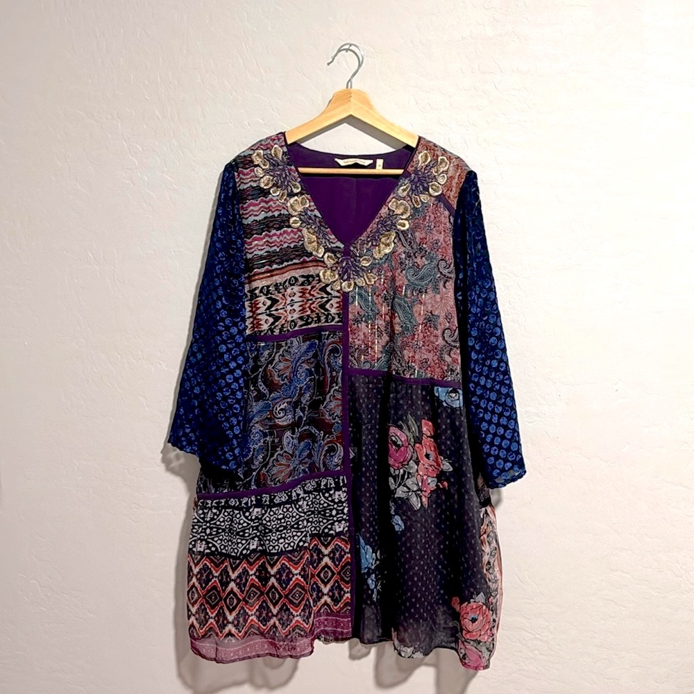Soft Surroundings Patchwork Gem Tunic Extra Large - image 1
